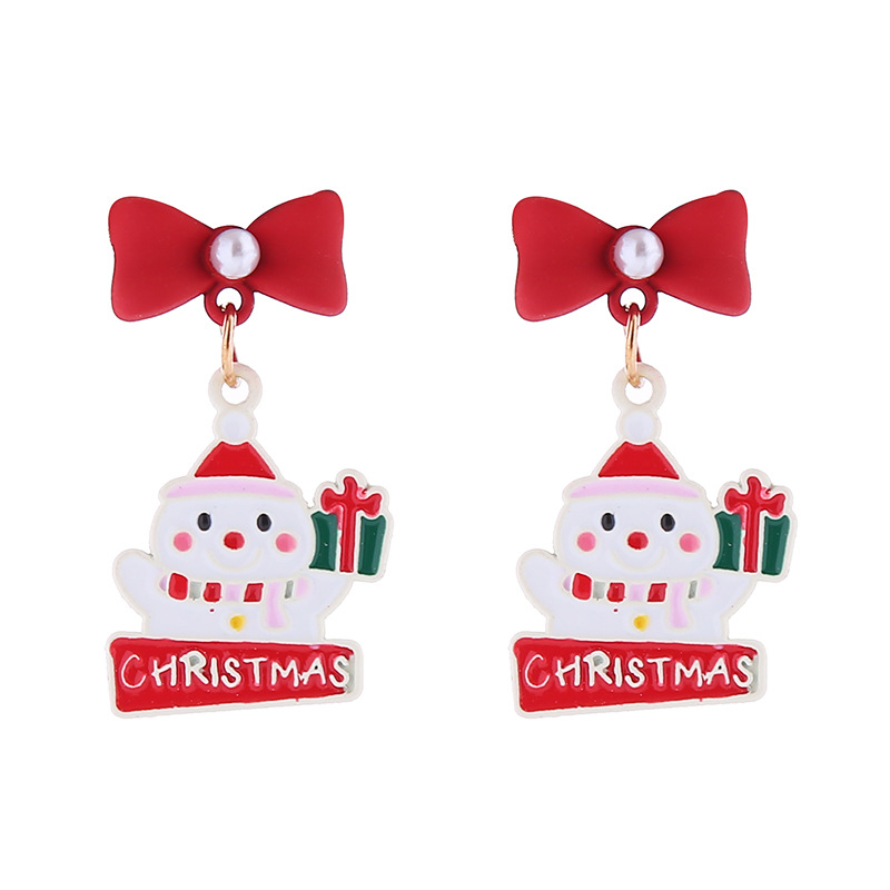 Wholesale Jewelry Cartoon Style Christmas Tree Santa Claus Alloy Plating Drop Earrings display picture 6