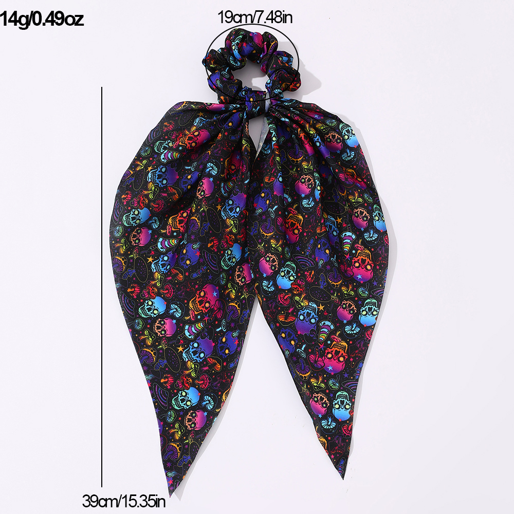 Women's Hip-hop Funny Flower Skull Cloth Printing And Dyeing Hair Tie display picture 5