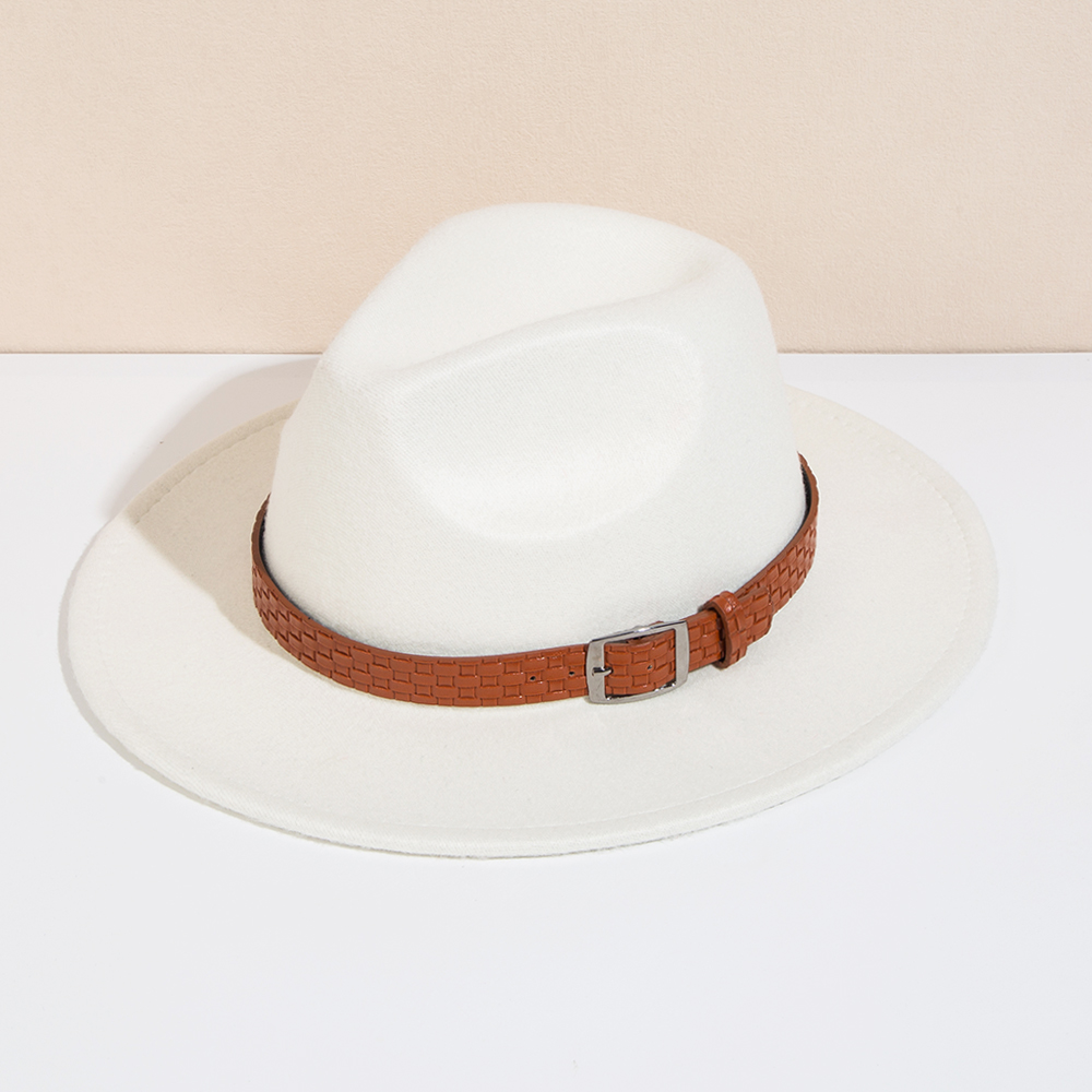 Unisex Basic Cowboy Style Solid Color Big Eaves Fedora Hat display picture 7