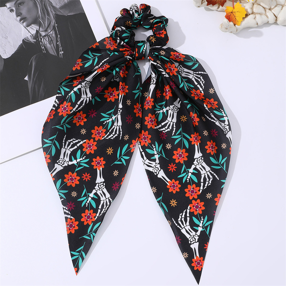 Women's Hip-hop Funny Flower Skull Cloth Printing And Dyeing Hair Tie display picture 21