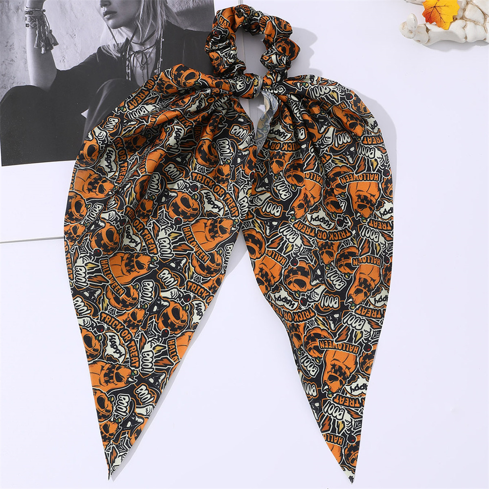 Women's Hip-hop Funny Flower Skull Cloth Printing And Dyeing Hair Tie display picture 26