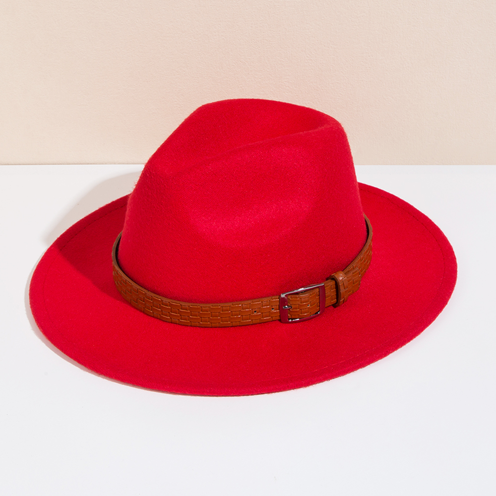 Unisex Basic Cowboy Style Solid Color Big Eaves Fedora Hat display picture 13