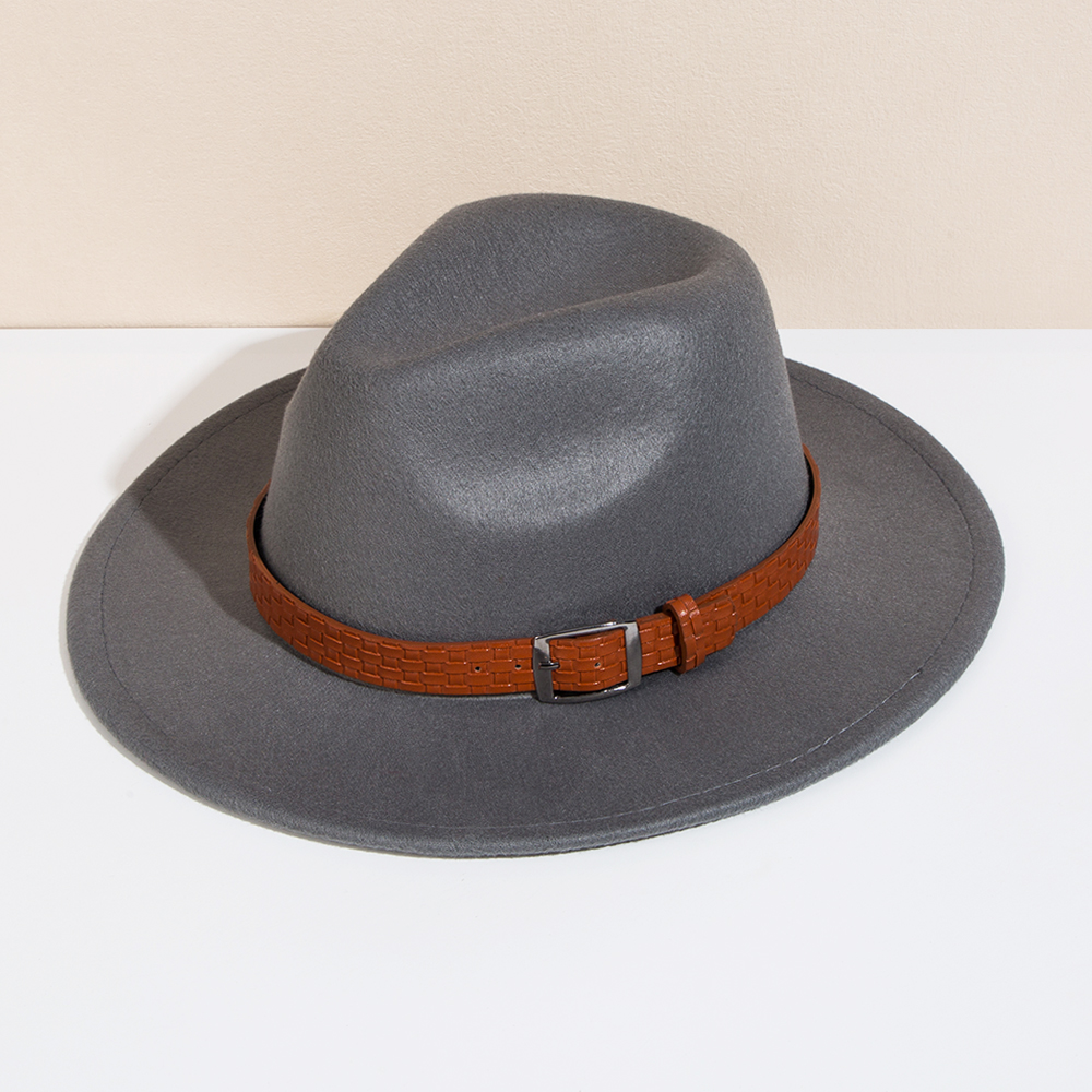 Unisex Basic Cowboy Style Solid Color Big Eaves Fedora Hat display picture 9