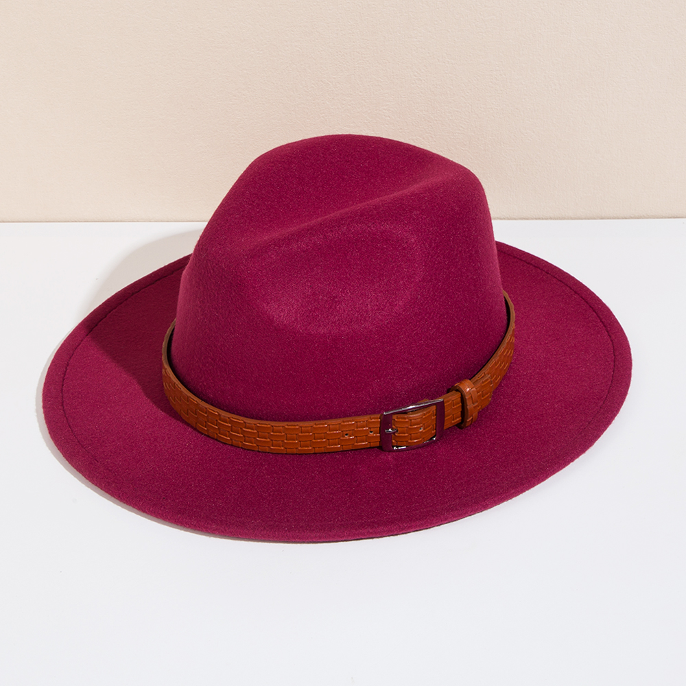 Unisex Basic Cowboy Style Solid Color Big Eaves Fedora Hat display picture 15
