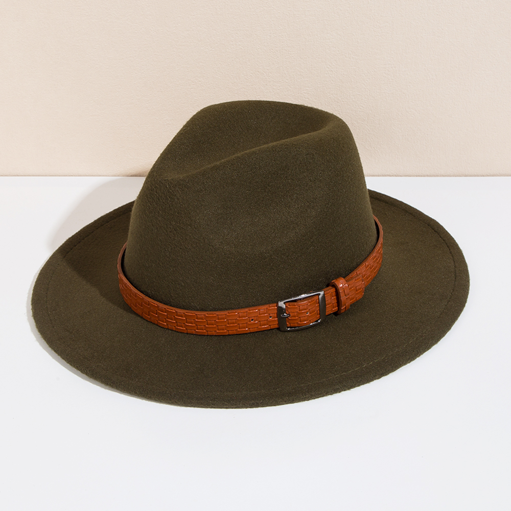 Unisex Basic Cowboy Style Solid Color Big Eaves Fedora Hat display picture 10
