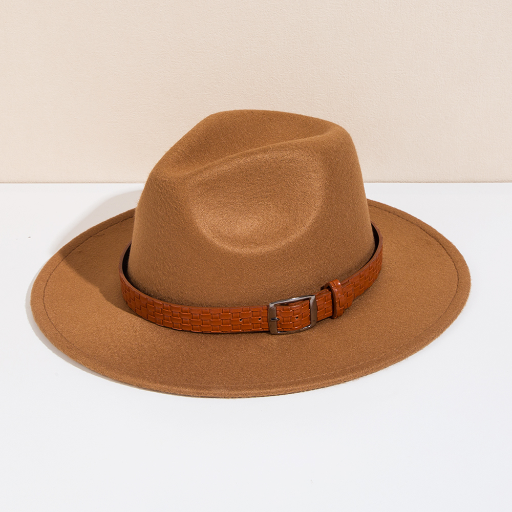 Unisex Basic Cowboy Style Solid Color Big Eaves Fedora Hat display picture 14