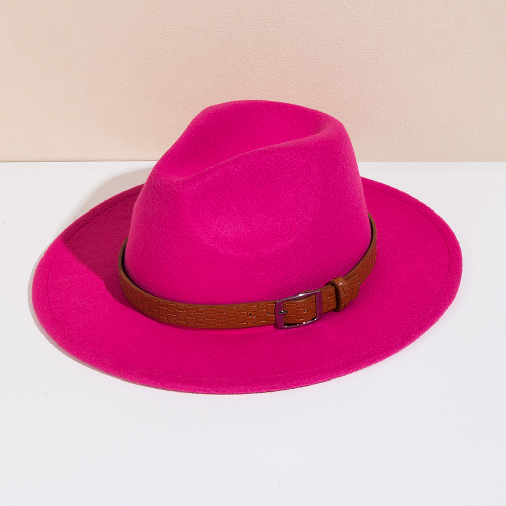 Unisex Basic Cowboy Style Solid Color Big Eaves Fedora Hat display picture 17