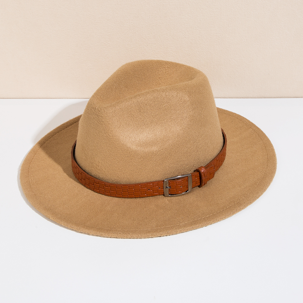 Unisex Basic Cowboy Style Solid Color Big Eaves Fedora Hat display picture 16