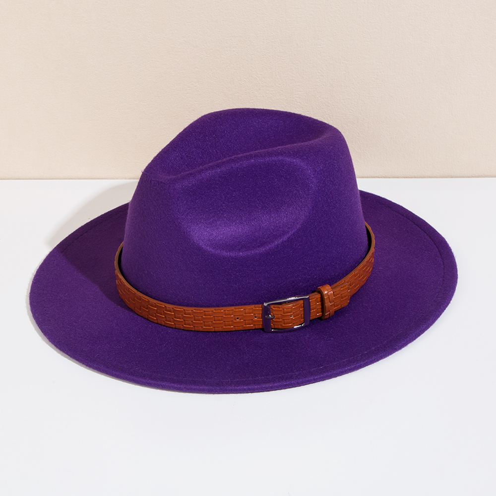 Unisex Basic Cowboy Style Solid Color Big Eaves Fedora Hat display picture 18