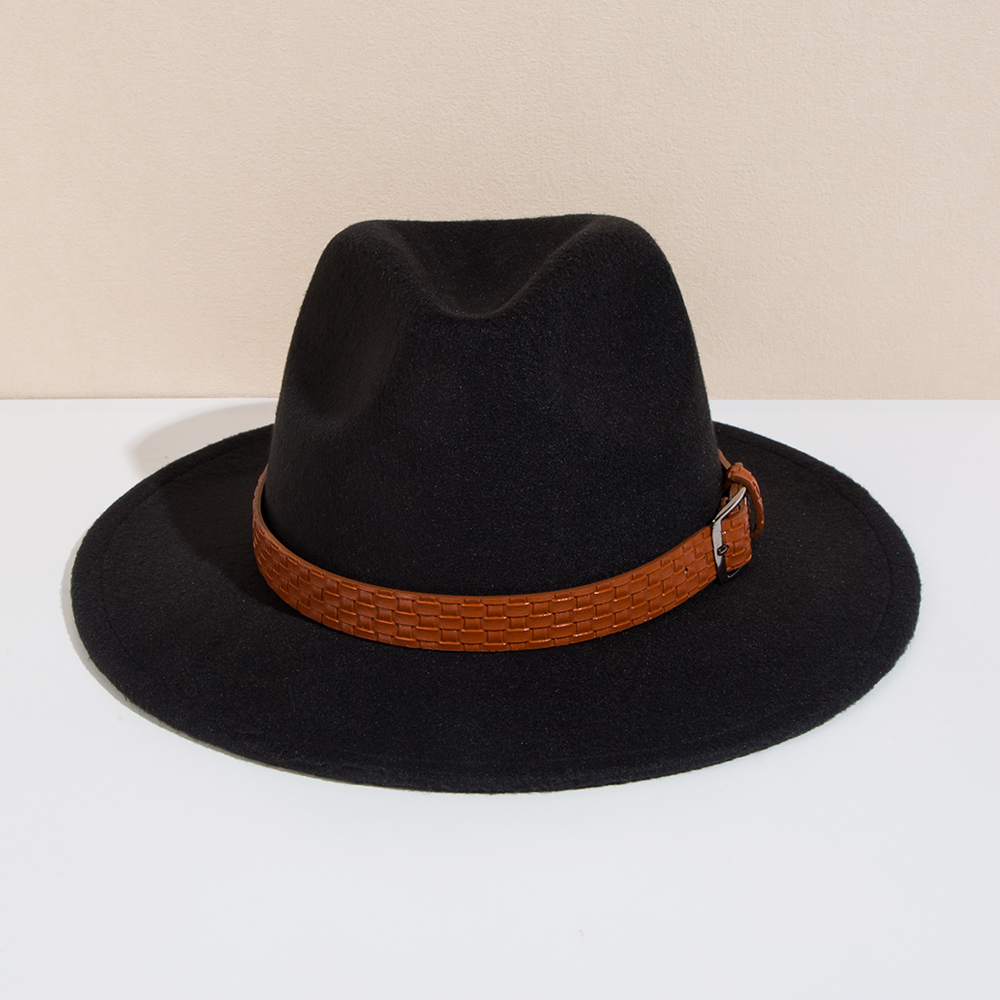 Unisex Basic Cowboy Style Solid Color Big Eaves Fedora Hat display picture 21