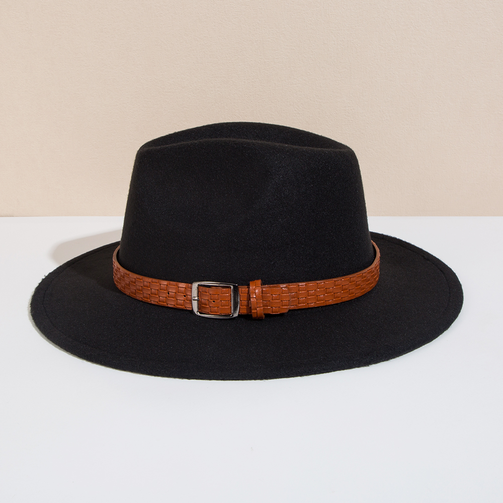 Unisex Basic Cowboy Style Solid Color Big Eaves Fedora Hat display picture 20