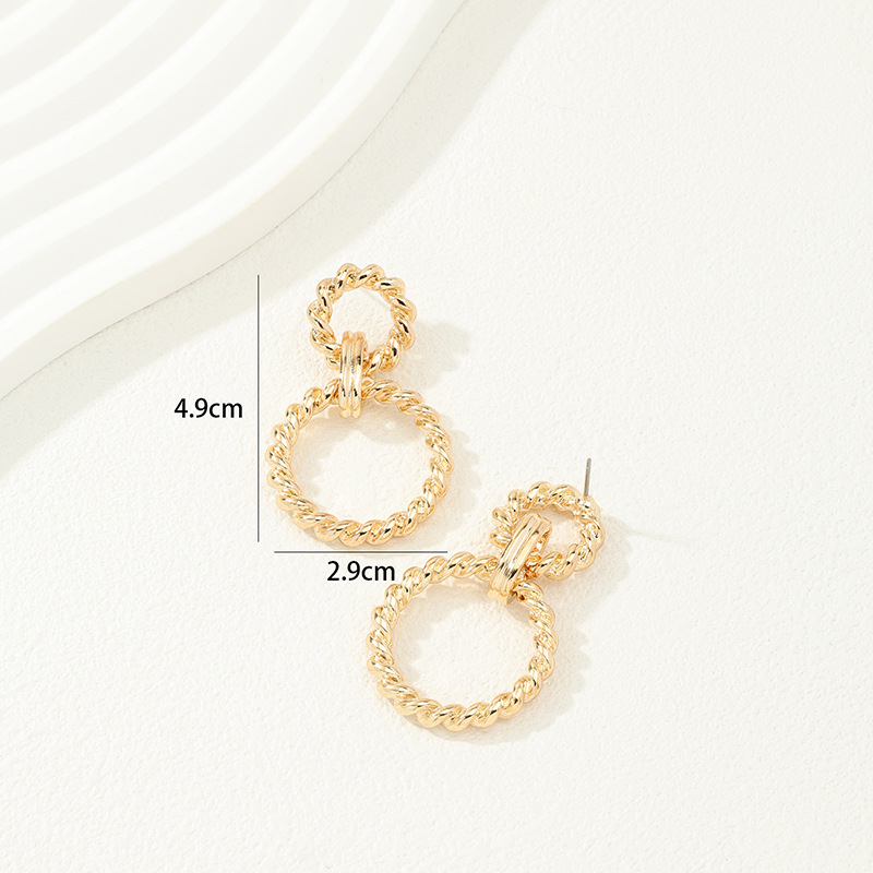Wholesale Jewelry Simple Style Solid Color Zinc Alloy Gold Plated Plating Drop Earrings display picture 1