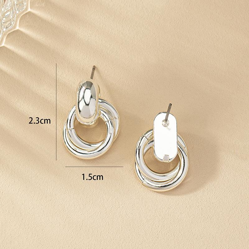 Wholesale Jewelry Simple Style Solid Color Metal Gold Plated Plating Drop Earrings display picture 2
