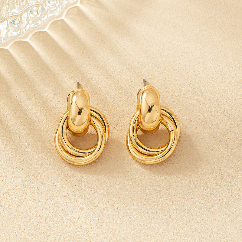 Wholesale Jewelry Simple Style Solid Color Metal Gold Plated Plating Drop Earrings display picture 6
