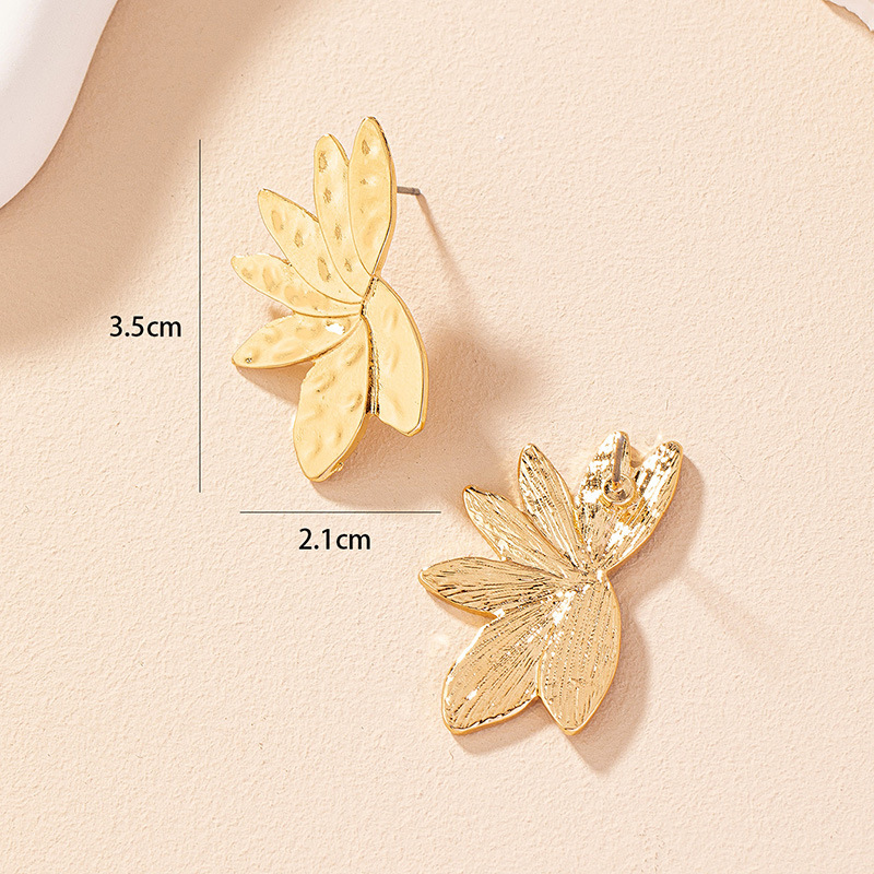 1 Piece Basic Flower Plating Alloy Ear Studs display picture 1