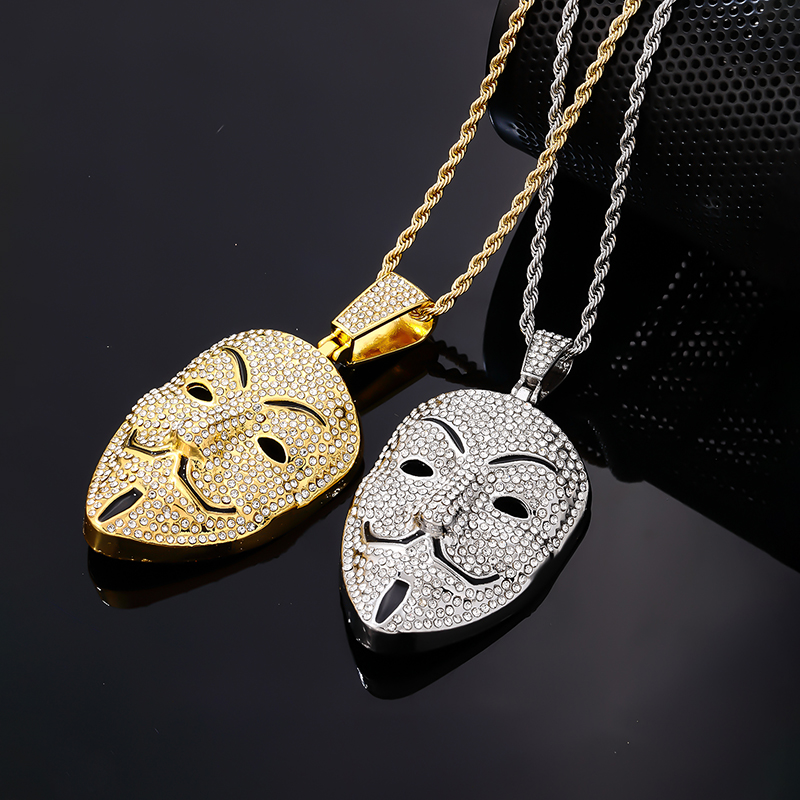 Hip-hop Vintage Style Geometric Stainless Steel Alloy Plating Inlay Zircon Gold Plated Silver Plated Men's Pendant Necklace display picture 2