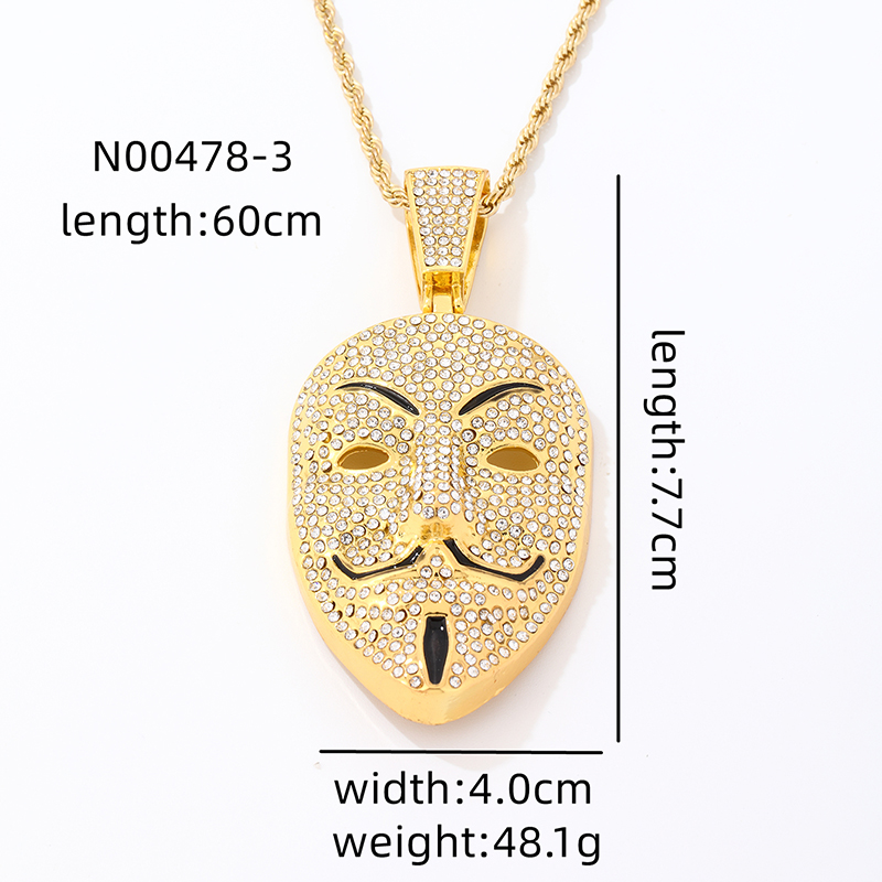 Hip-hop Vintage Style Geometric Stainless Steel Alloy Plating Inlay Zircon Gold Plated Silver Plated Men's Pendant Necklace display picture 7