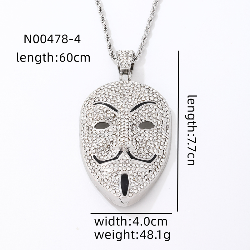 Hip-hop Vintage Style Geometric Stainless Steel Alloy Plating Inlay Zircon Gold Plated Silver Plated Men's Pendant Necklace display picture 8