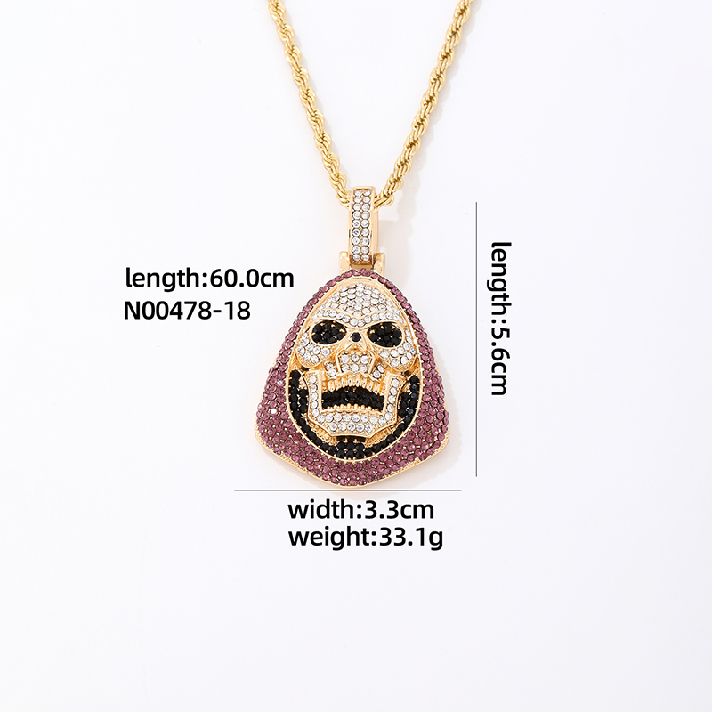Hip-Hop Vintage Style Rock Geometric 304 Stainless Steel Copper Plating Inlay Zircon K Gold Plated Men'S Pendant Necklace display picture 8