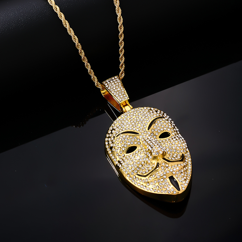 Hip-hop Vintage Style Geometric Stainless Steel Alloy Plating Inlay Zircon Gold Plated Silver Plated Men's Pendant Necklace display picture 5