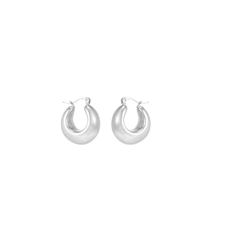 1 Pair Simple Style Commute Shiny Irregular Geometric Circle Plating Stainless Steel Earrings display picture 4