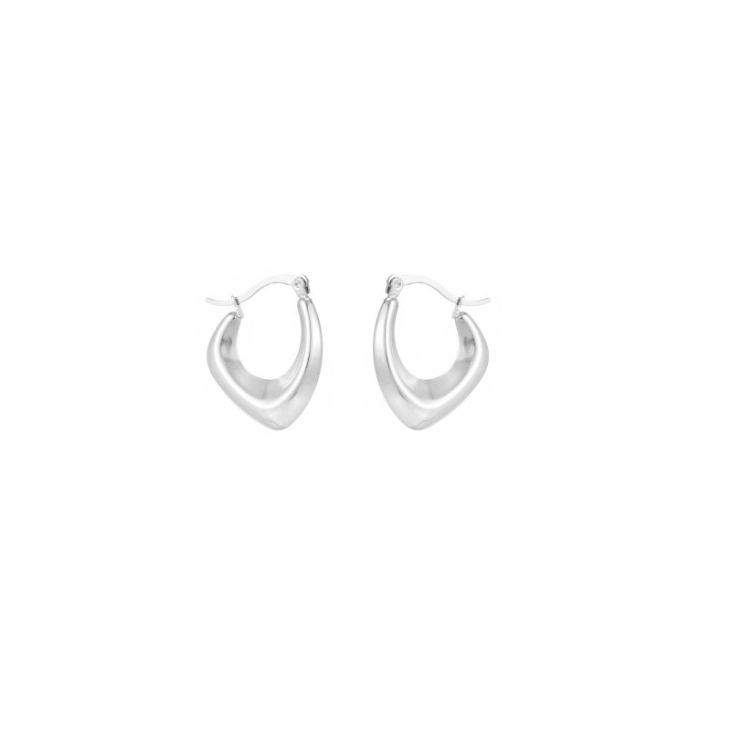 1 Pair Simple Style Commute Shiny Irregular Geometric Circle Plating Stainless Steel Earrings display picture 9