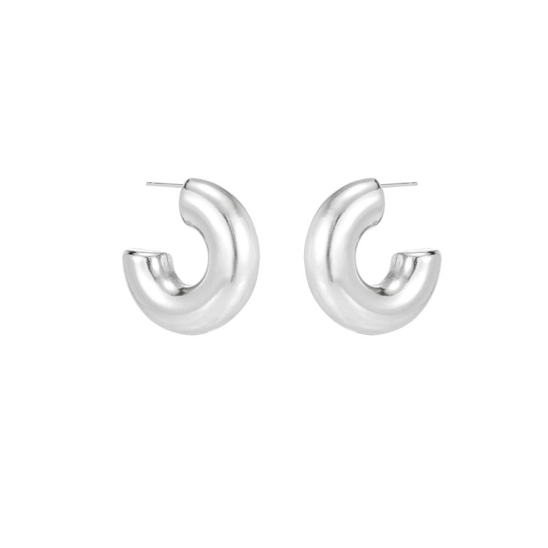 1 Pair Simple Style Commute Shiny Irregular Geometric Circle Plating Stainless Steel Earrings display picture 12