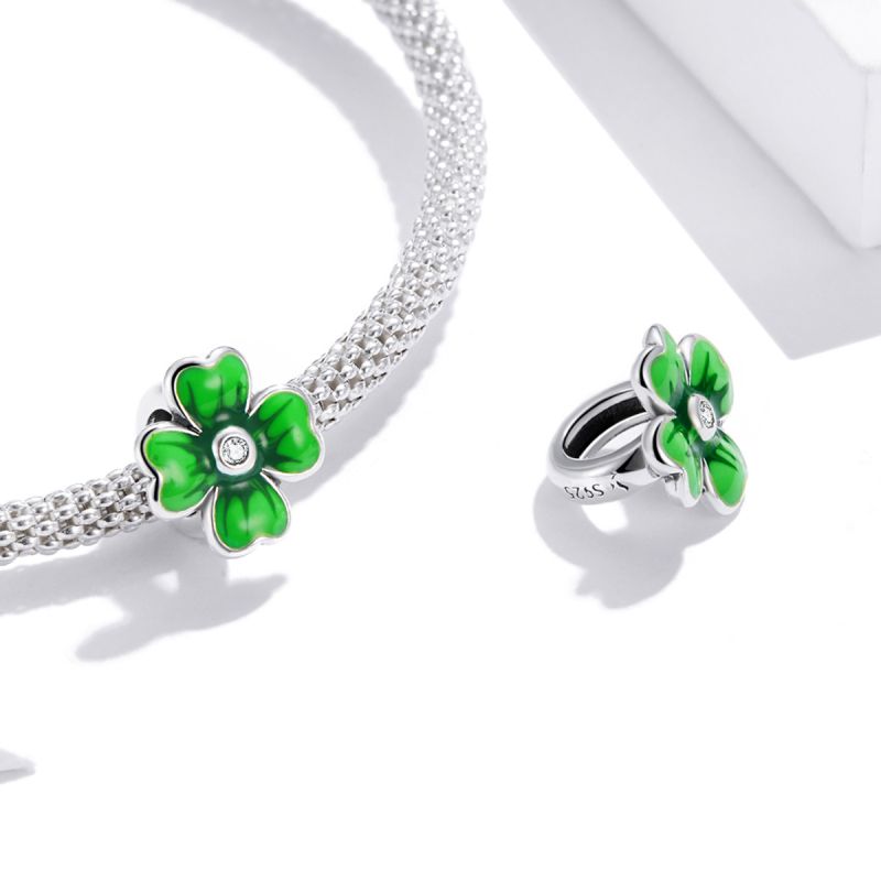 Casual Four Leaf Clover Heart Shape Frog Sterling Silver Inlay Malachite Glass Zircon Jewelry Accessories display picture 9