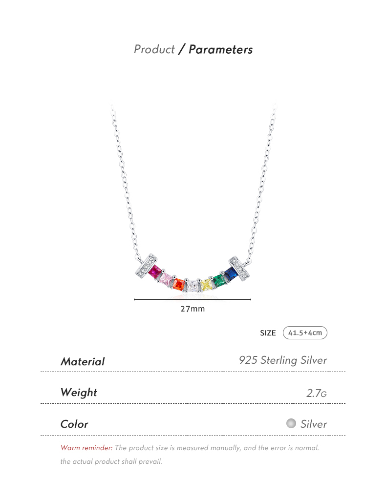 Style Ig Commuer Coloré Argent Sterling Plaqué Rhodium Zircon Collier En Masse display picture 4