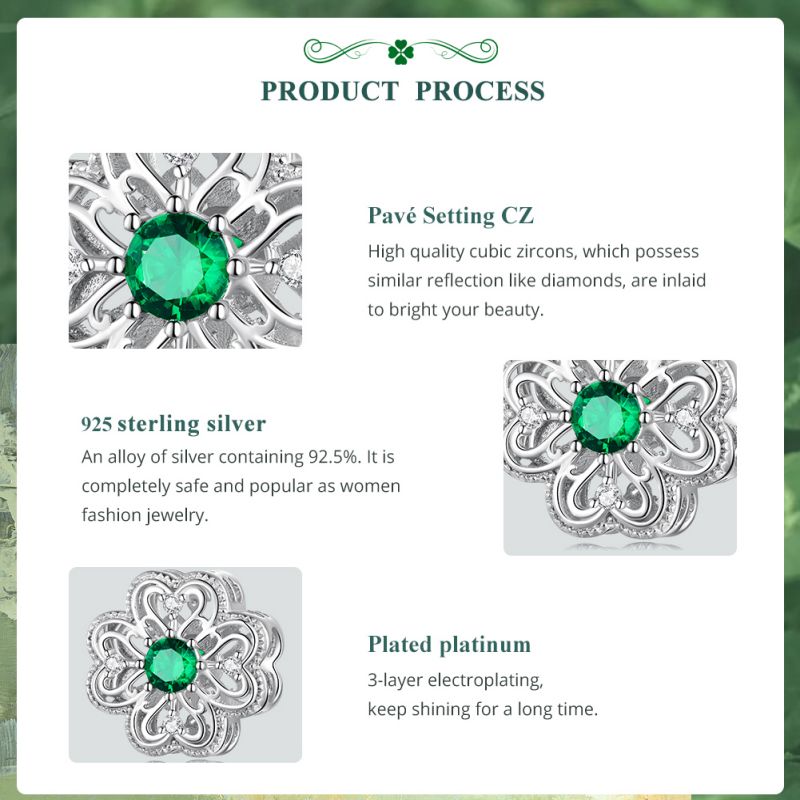 Casual Four Leaf Clover Heart Shape Frog Sterling Silver Inlay Malachite Glass Zircon Jewelry Accessories display picture 26