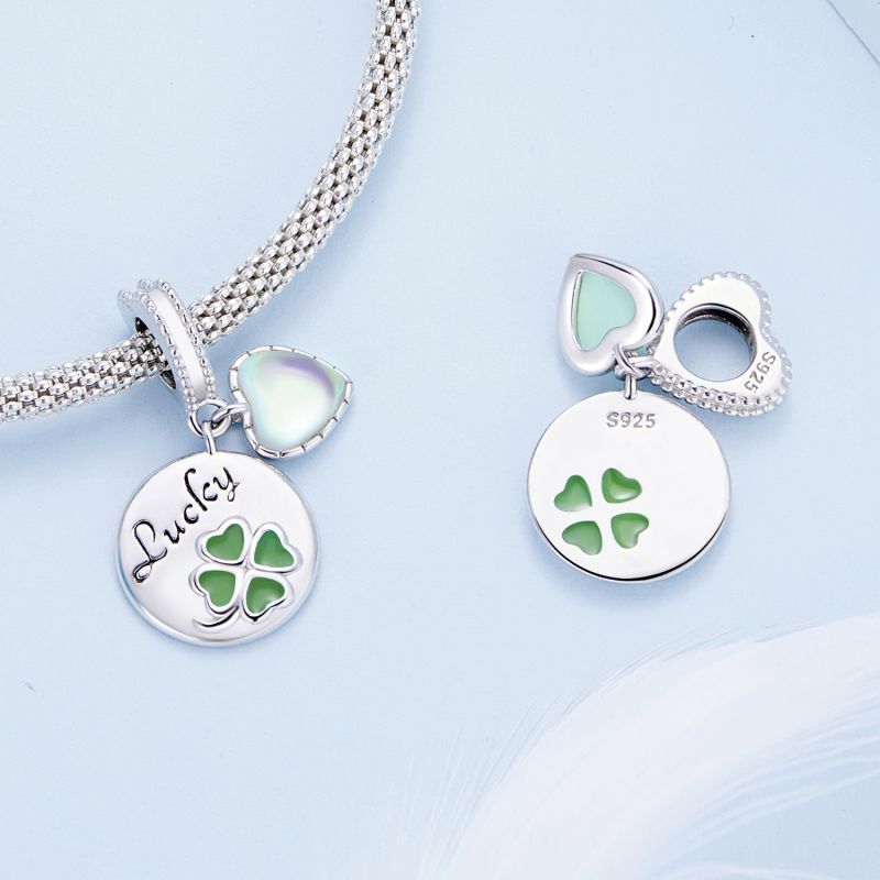 Casual Four Leaf Clover Heart Shape Frog Sterling Silver Inlay Malachite Glass Zircon Jewelry Accessories display picture 37