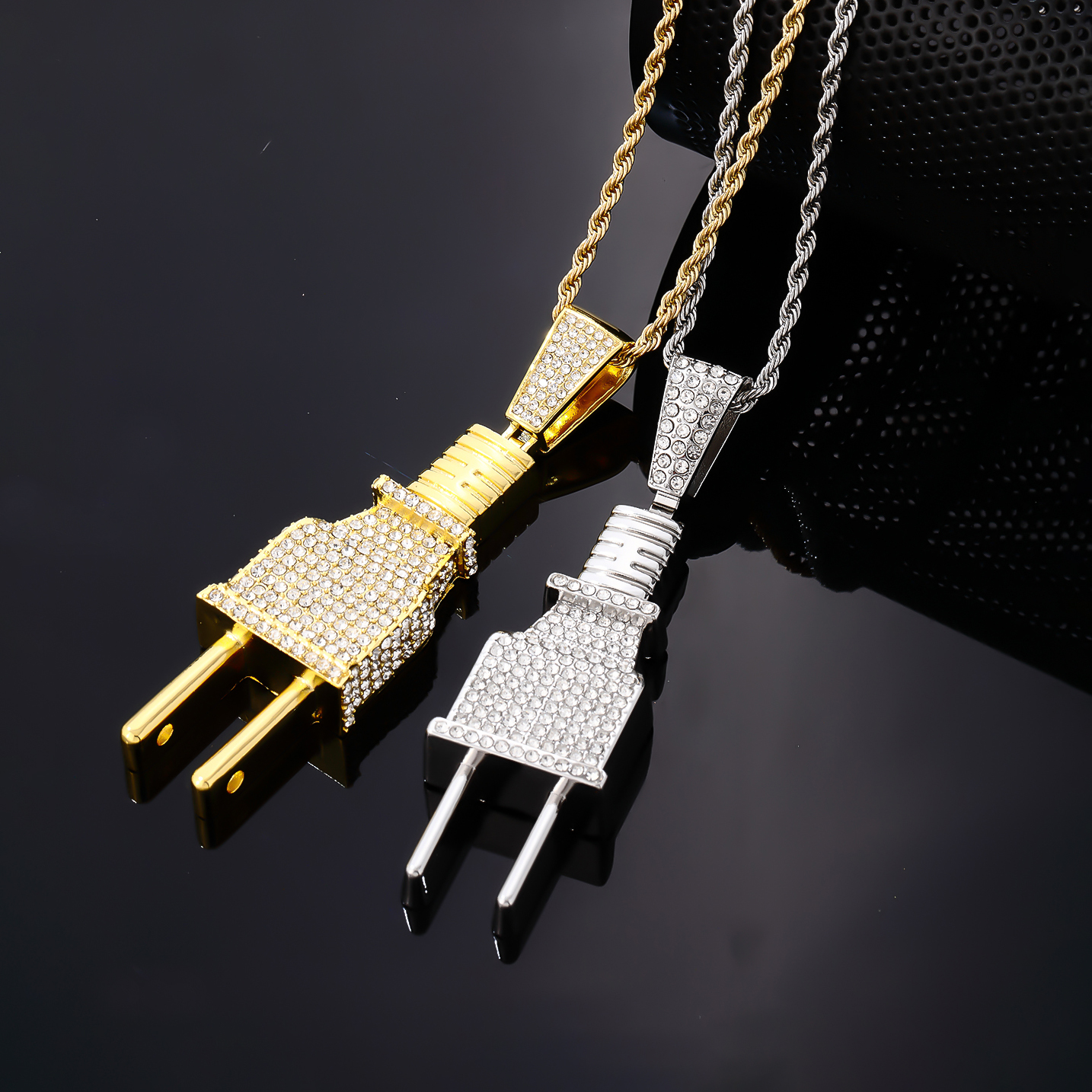 Hip-hop Vintage Style Rock Geometric Stainless Steel Alloy Plating Inlay Zircon Gold Plated Silver Plated Men's Pendant Necklace display picture 2