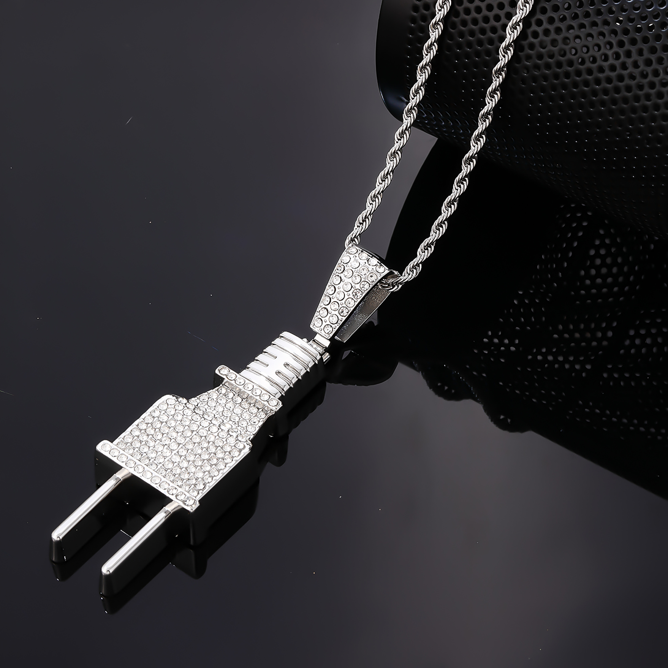 Hip-hop Vintage Style Rock Geometric Stainless Steel Alloy Plating Inlay Zircon Gold Plated Silver Plated Men's Pendant Necklace display picture 4