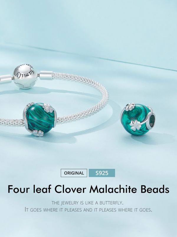 Casual Four Leaf Clover Heart Shape Frog Sterling Silver Inlay Malachite Glass Zircon Jewelry Accessories display picture 52