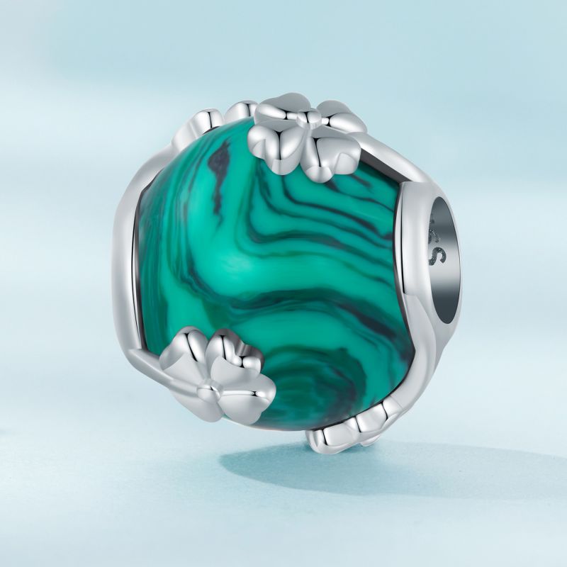 Casual Four Leaf Clover Heart Shape Frog Sterling Silver Inlay Malachite Glass Zircon Jewelry Accessories display picture 56