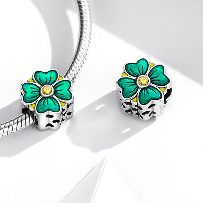 Casual Four Leaf Clover Heart Shape Frog Sterling Silver Inlay Malachite Glass Zircon Jewelry Accessories display picture 75