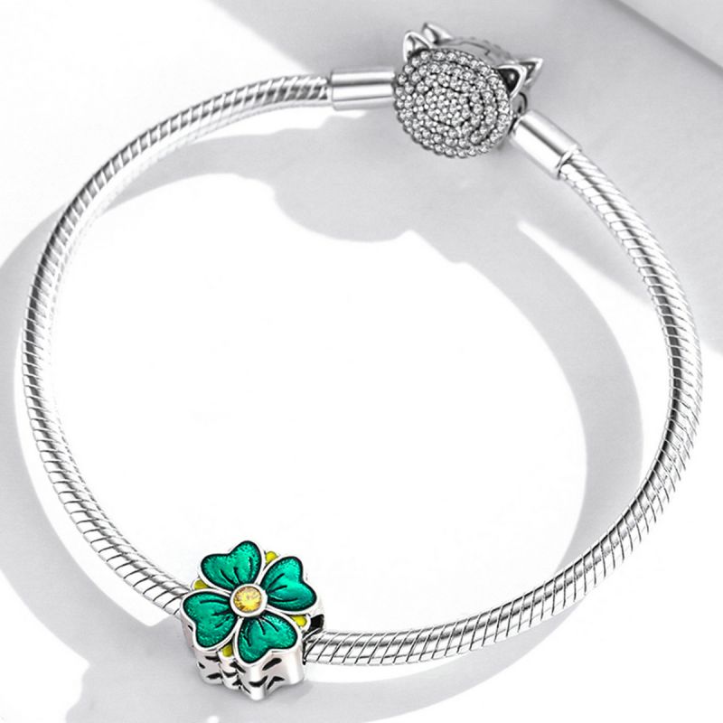 Casual Four Leaf Clover Heart Shape Frog Sterling Silver Inlay Malachite Glass Zircon Jewelry Accessories display picture 78