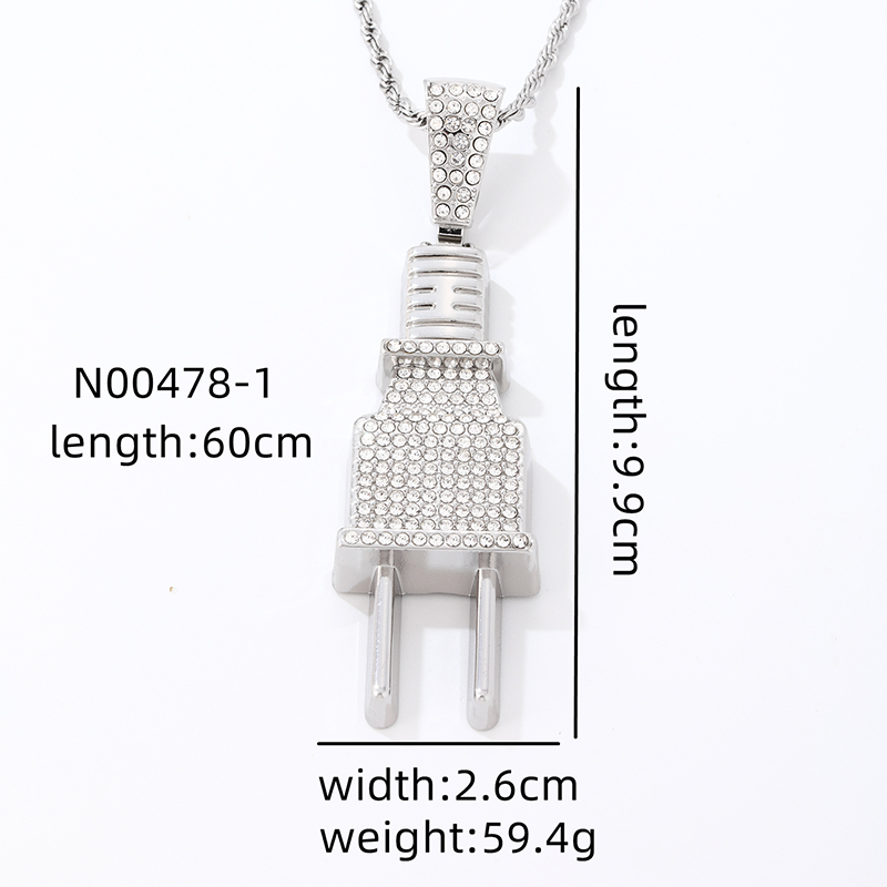 Hip-hop Vintage Style Rock Geometric Stainless Steel Alloy Plating Inlay Zircon Gold Plated Silver Plated Men's Pendant Necklace display picture 7