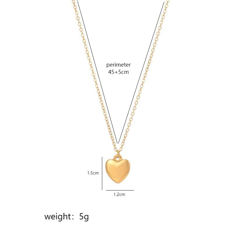 Stainless Steel 18K Gold Plated IG Style Commute Shiny Polishing Plating Heart Shape Pendant Necklace display picture 5
