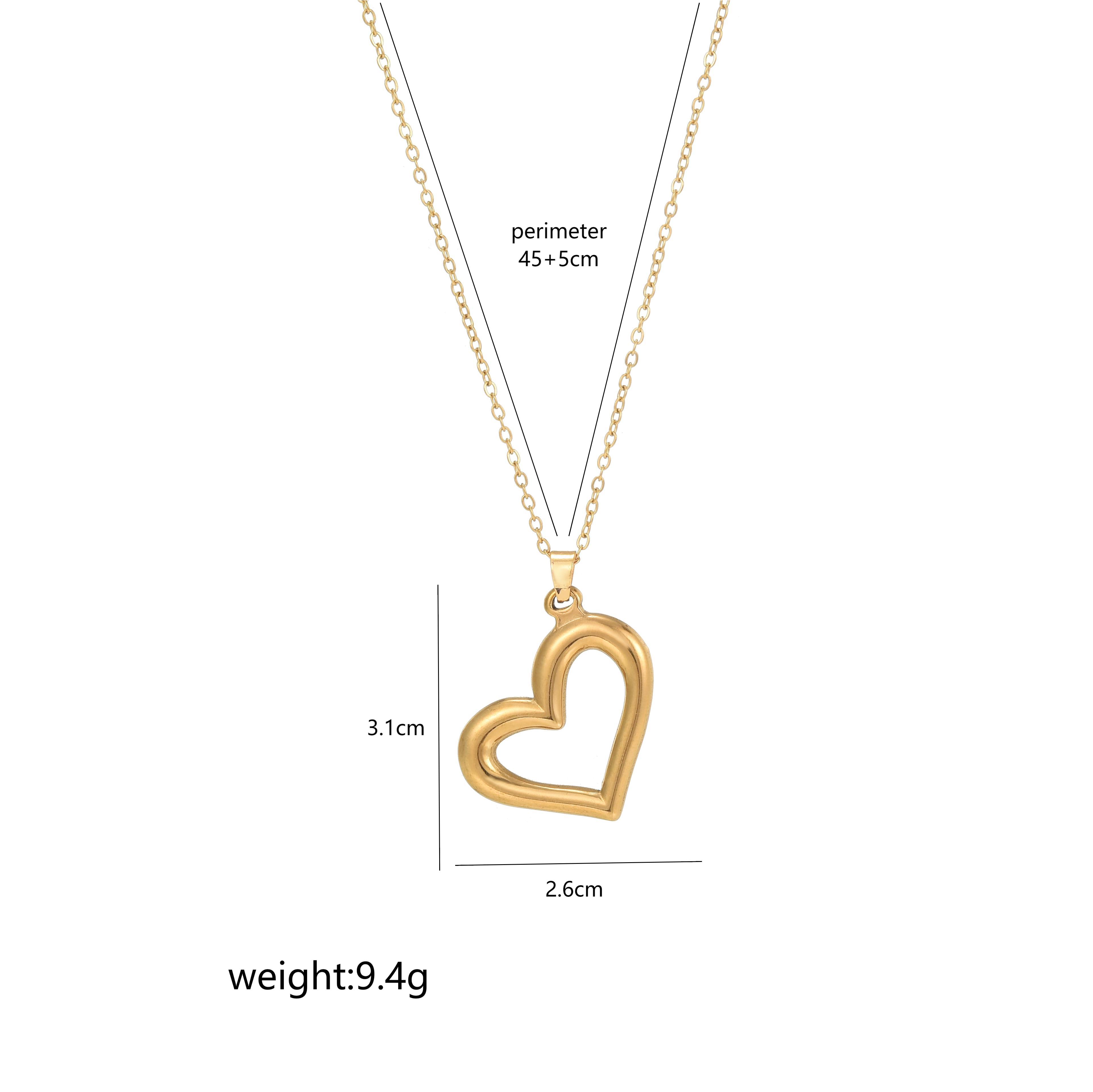 Stainless Steel 18K Gold Plated Simple Style Commute Polishing Plating Heart Shape Pendant Necklace display picture 4