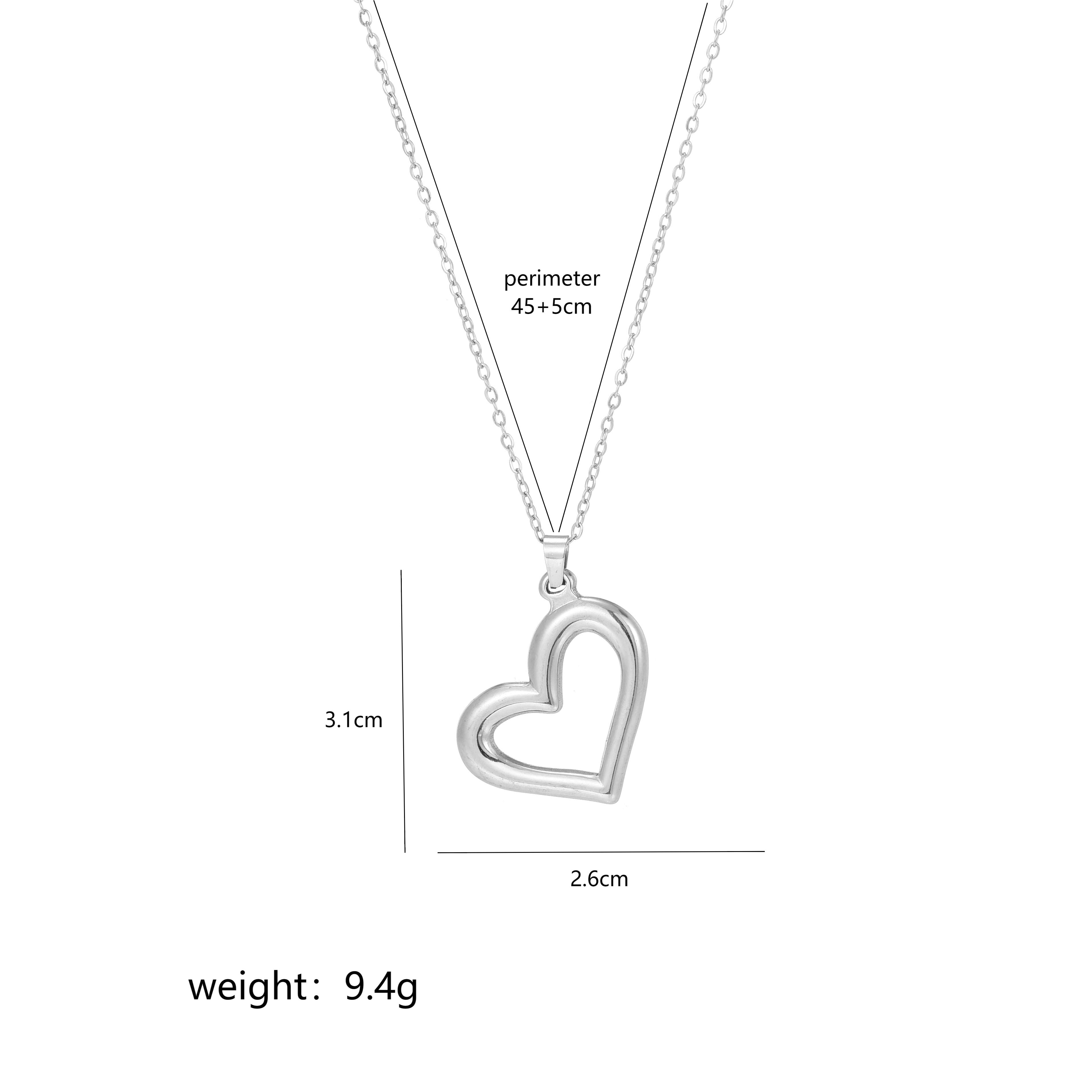 Stainless Steel 18K Gold Plated Simple Style Commute Polishing Plating Heart Shape Pendant Necklace display picture 5