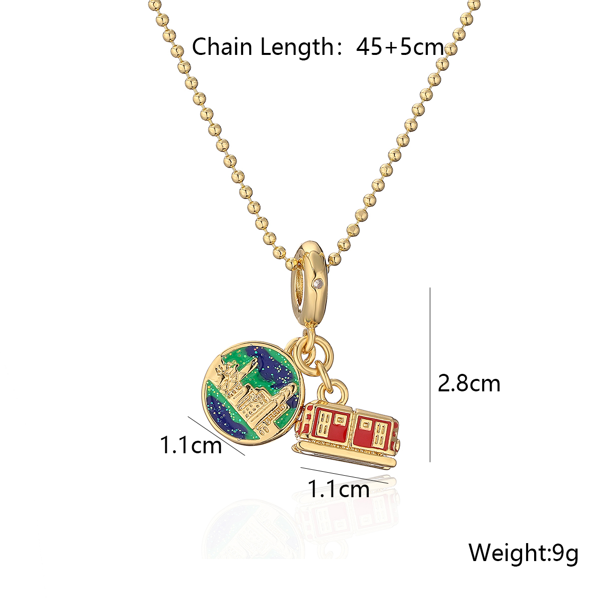 Simple Style Streetwear Bus Airplane Copper 18k Gold Plated Pendant Necklace In Bulk display picture 1