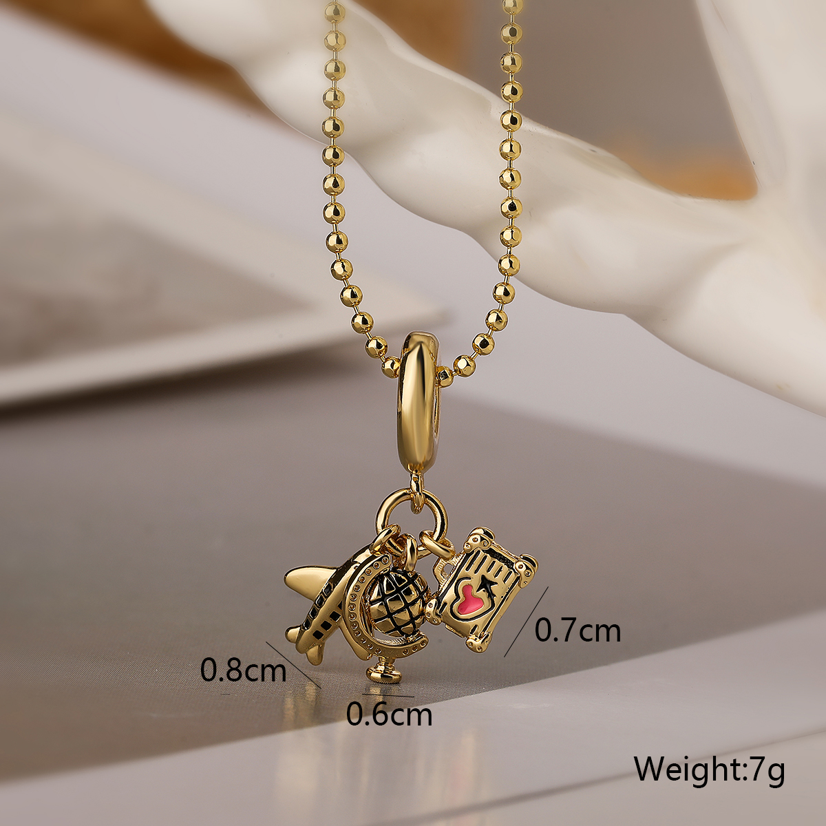 Simple Style Streetwear Bus Airplane Copper 18k Gold Plated Pendant Necklace In Bulk display picture 3