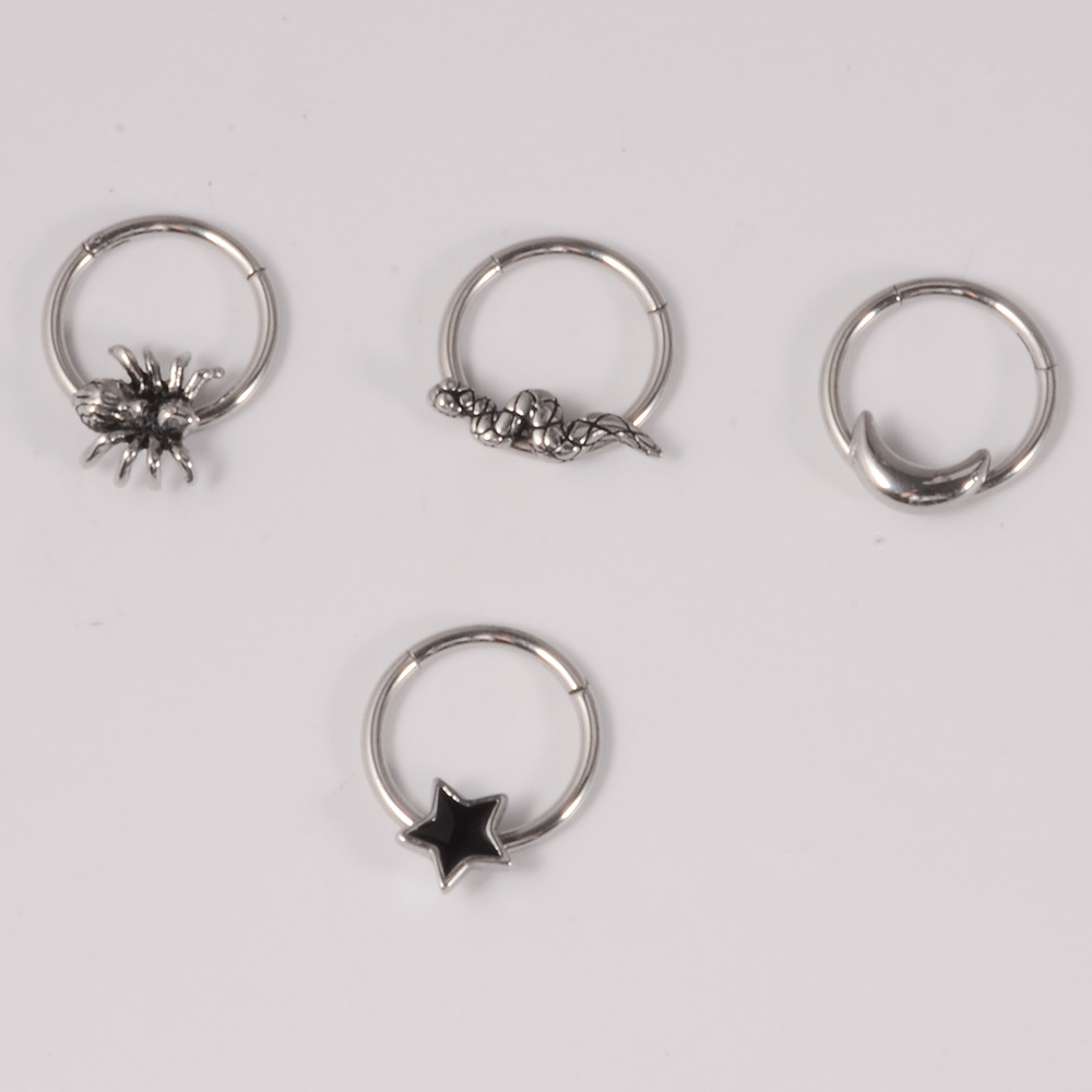 Style Simple Animal Star Acier Inoxydable Piercing Au Nez En Masse display picture 3