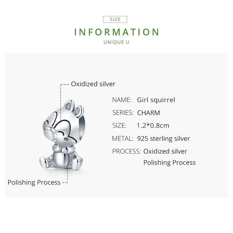 Casual Cute Dog Squirrel Sterling Silver Inlay Zircon Jewelry Accessories display picture 13