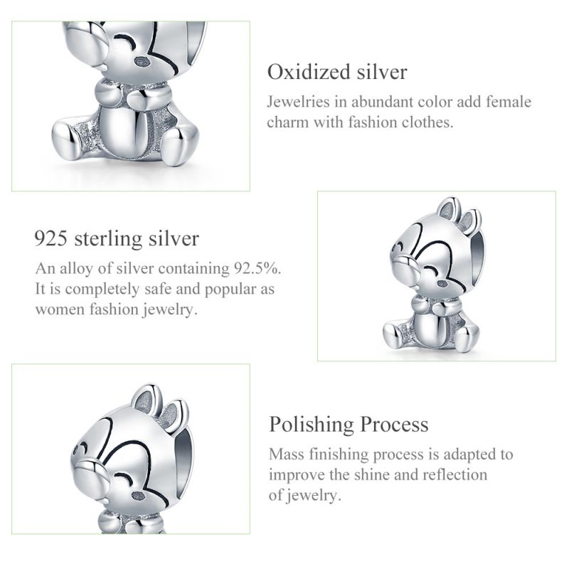Casual Cute Dog Squirrel Sterling Silver Inlay Zircon Jewelry Accessories display picture 14