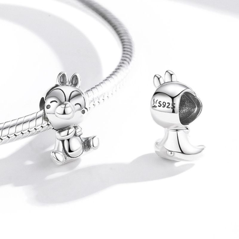Casual Cute Dog Squirrel Sterling Silver Inlay Zircon Jewelry Accessories display picture 18
