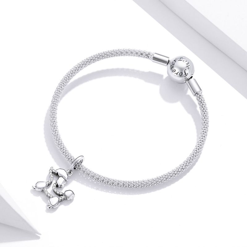 Casual Cute Dog Squirrel Sterling Silver Inlay Zircon Jewelry Accessories display picture 43