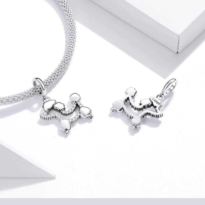 Casual Cute Dog Squirrel Sterling Silver Inlay Zircon Jewelry Accessories display picture 45