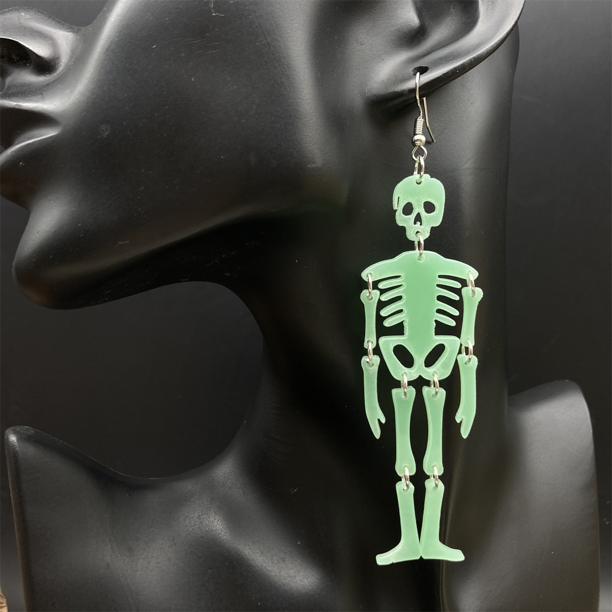 1 Paire Hip Hop Drôle Style Classique Squelette Crâne Impression Tridimensionnel Arylique Boucles D'oreilles display picture 3